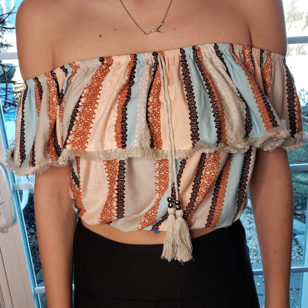 Derek Heart boho crop top size Large
